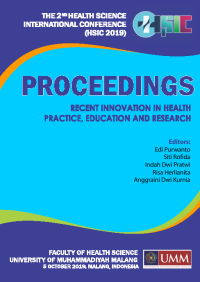 Proceedings Recent Innovation in Health Practice, Education and Research (Proceedings of the 2nd Health Science International Conference, Malang, 5 Oktober 2019)
