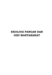 Ekologi Pangan dan Gizi Masyarakat